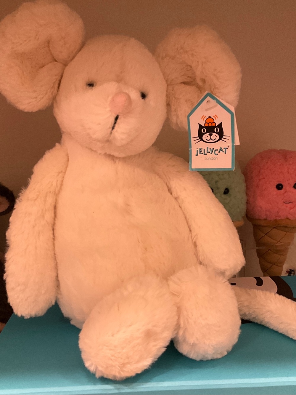 Jellycat Medium Bashful Cream Plush Mouse